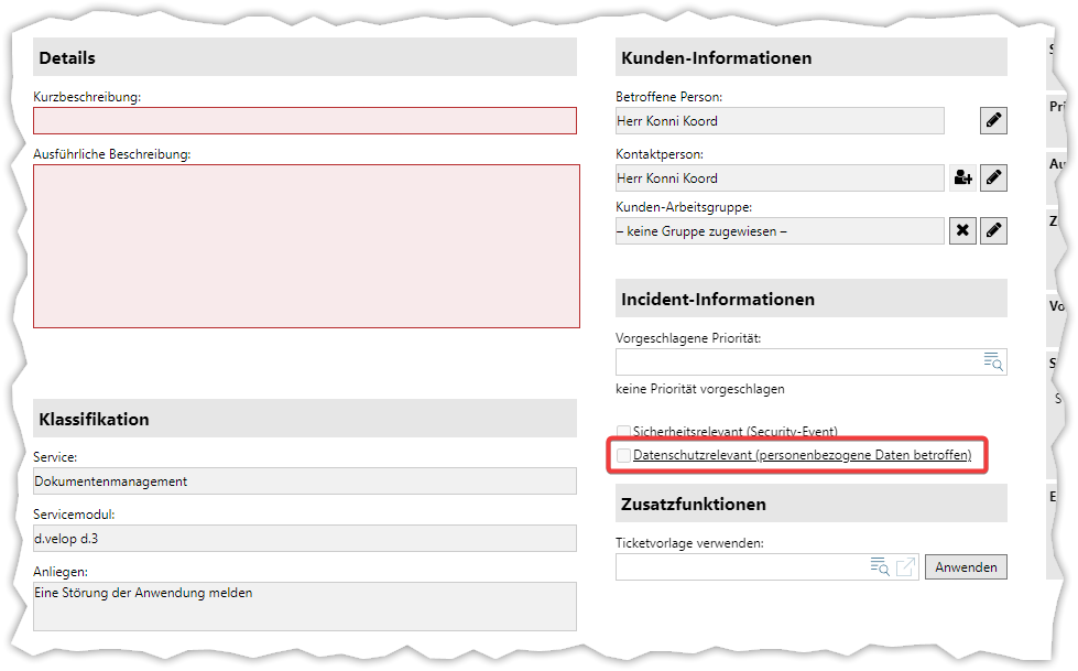 Merkmal datenschutzrelevant